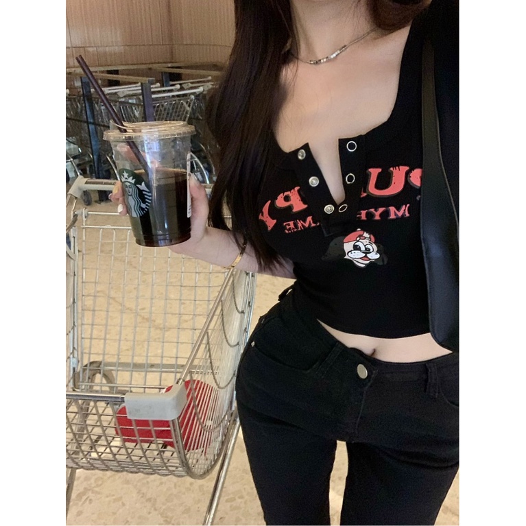 Áo Thun Ngắn Tay Cổ Chữ V In Họa Tiết Thời Trang Mùa Hè Cho Nữ