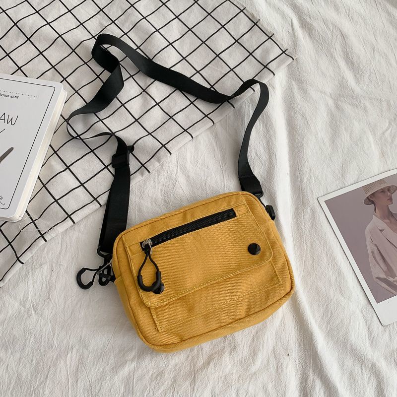 Túi Vải Canvas Đeo Chéo Phong Cách Harajuku Đường Phố Cá Tính