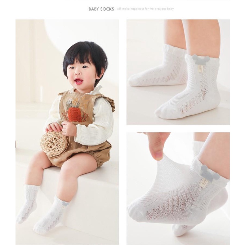 Tất lưới, vớ lưới mỏng cao cấp mùa hè thoáng khí phong cách hàn quốc cho bé trai/ bé gái (0-3 tuổi)