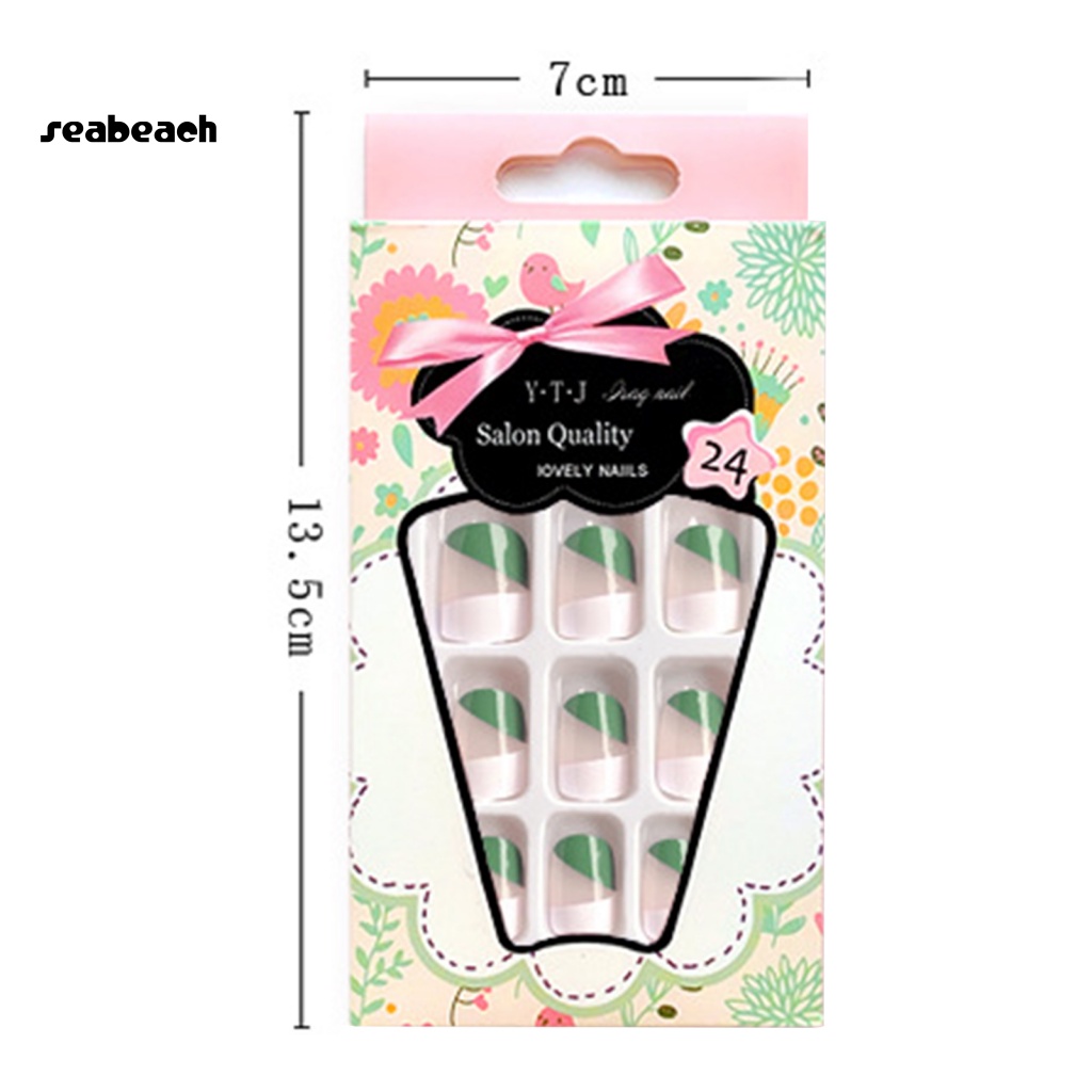 Bộ 24 Móng Tay Giả Hình Vuông Không Độc Hại Cho Trang Trí Nghệ Thuật