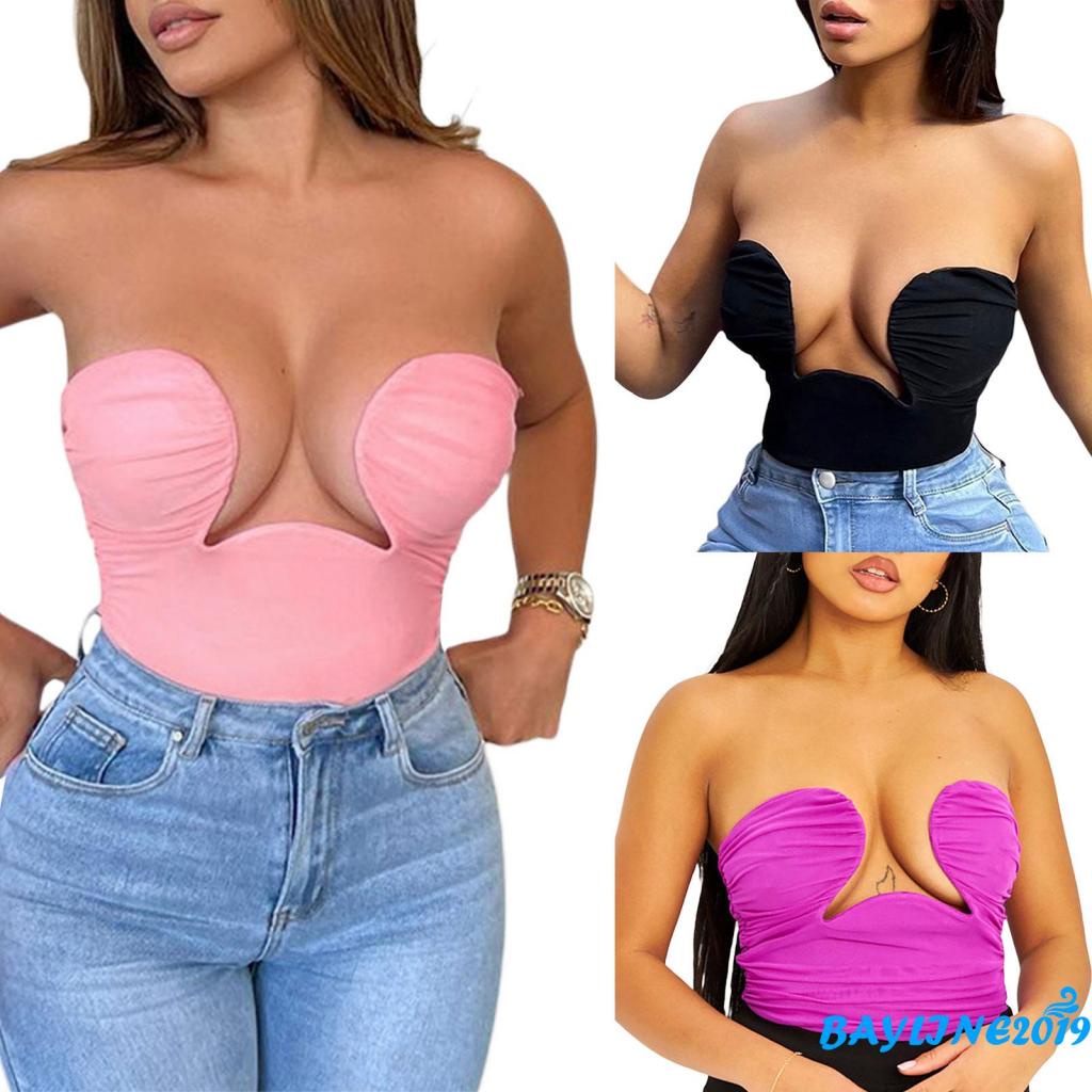 Áo Ống Ôm Không Dây Màu Trơn Dành Cho Nữ