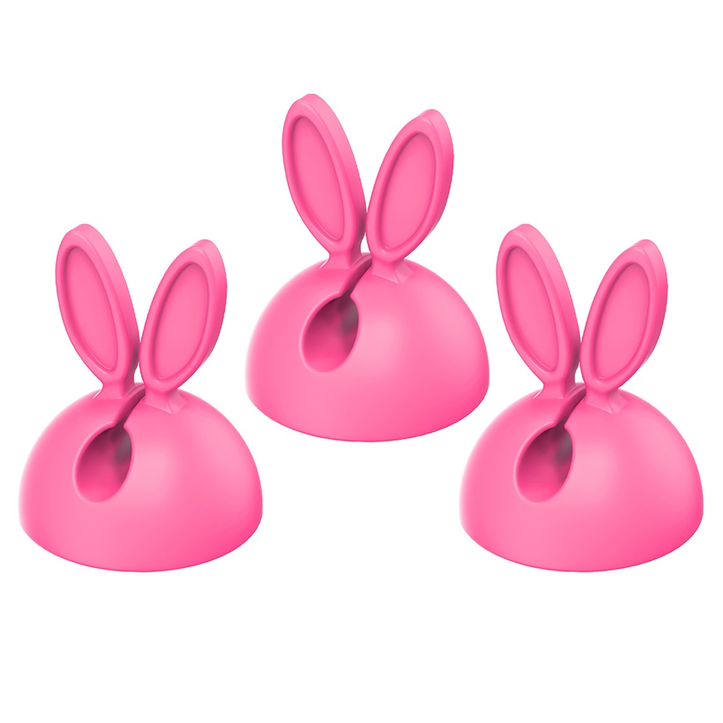 Bộ 3 Kẹp Giữ Dây Cáp Hình Tai Thỏ Bằng Silicon Tự Dính Sắp Xếp Gọn Gàng Cho Văn Phòng