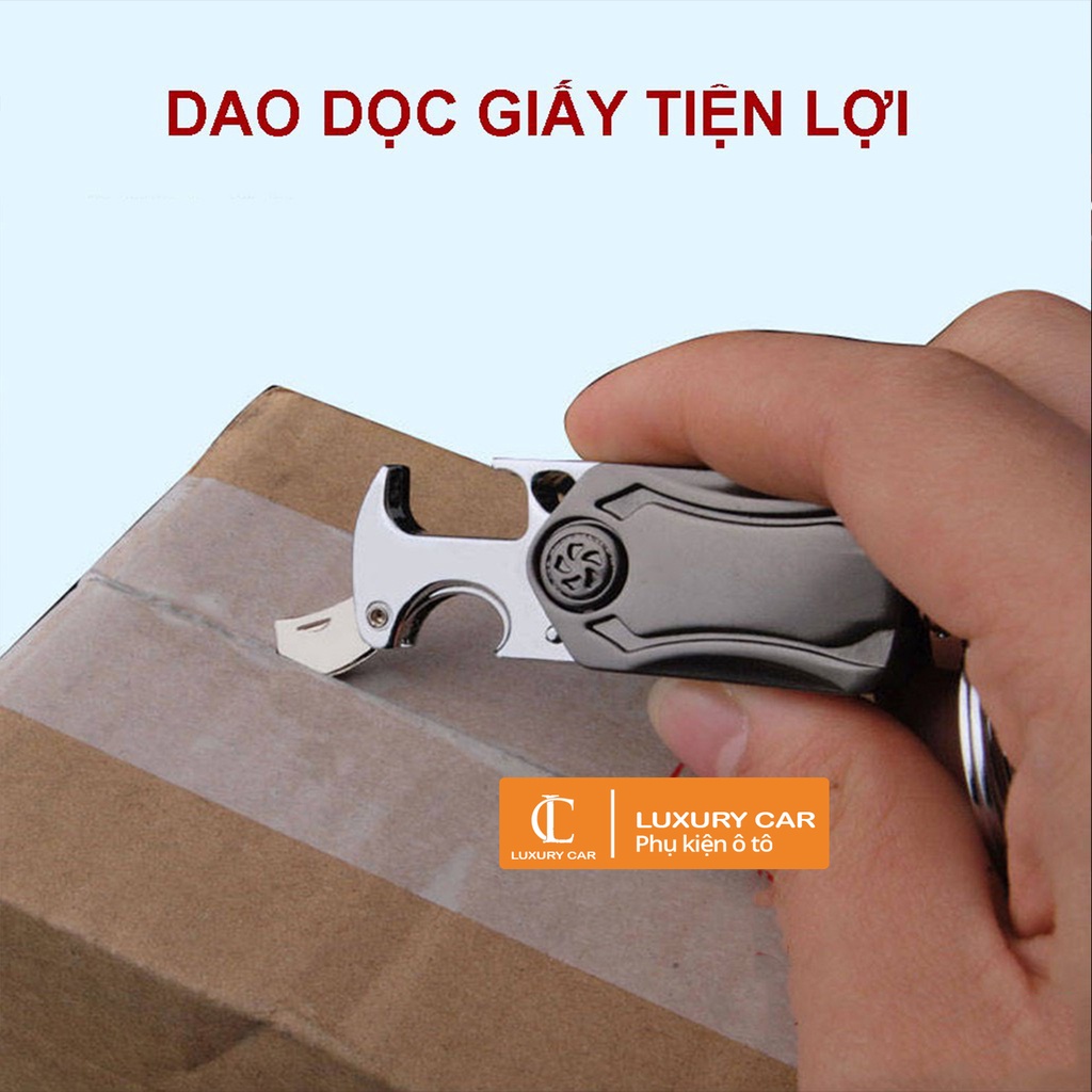 Móc khóa Spinner móc chìa khóa inox đa chức năng mở bia, cắt băng dính st0045