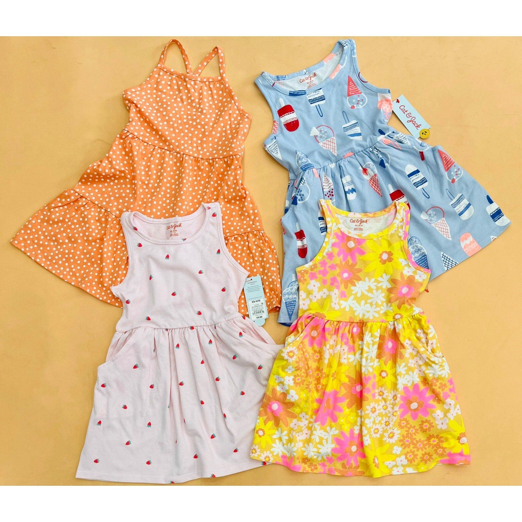 ĐẦM THUN xuất xịn chính hãng CAT & JACK bé gái 4 -> 18 tuổi