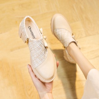  Xiaoxiang Phong Cách Giày Nữ 2024 Phong Cách Mới Giày Cao Gót Phù Hợp Với Giày Nữ Cổ Tích Giày Da Nhỏ 