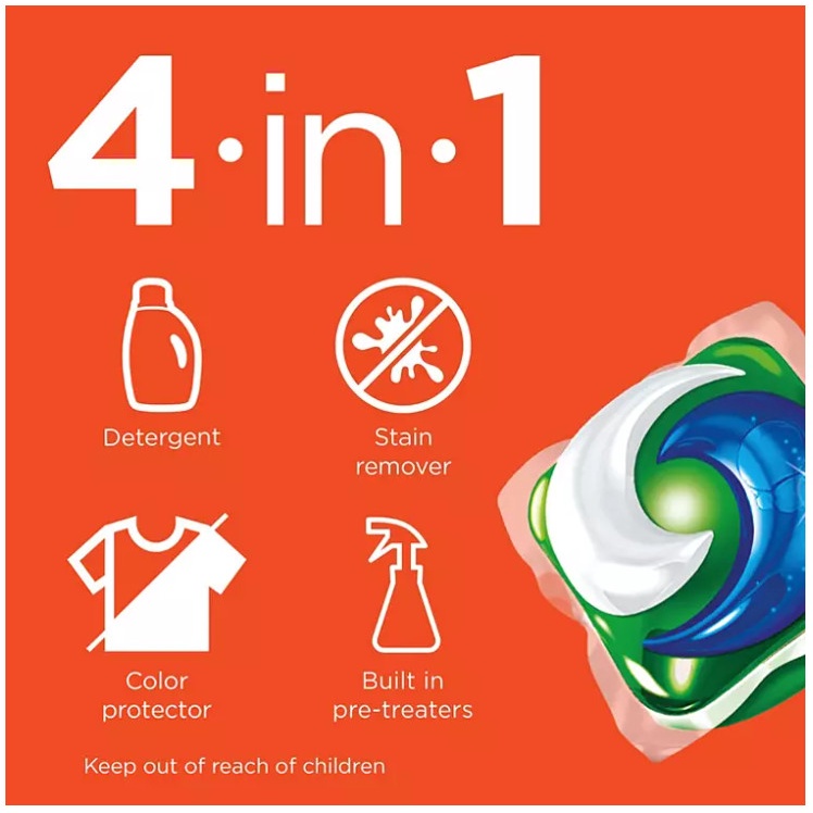 Viên giặt Tide Pods Ultra Oxi 104 viên (3.08kg) của Mỹ
