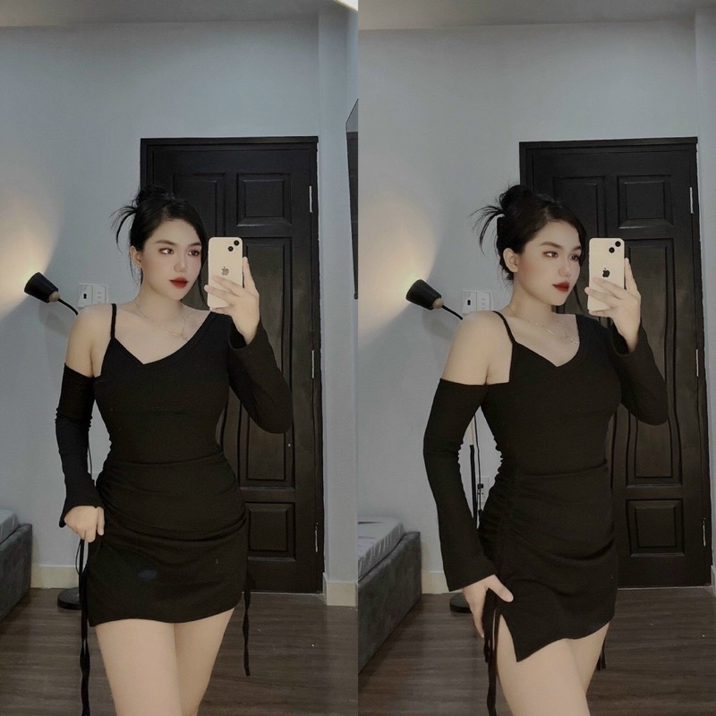 [ CHUBBY BIGSIZE ] SET ĐẦM CHÉO VAI KÈM BRA BIGSIZE
