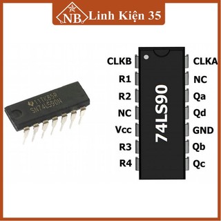 Đếm thập phân 74LS90 DIP14 (Decade counter DIP14)