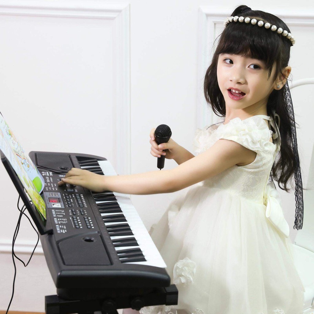 Đàn Piano - Đàn Organ 61 Phím Cho Người Mới Học, Đàn Điện Tử Có Mic Cho Bé