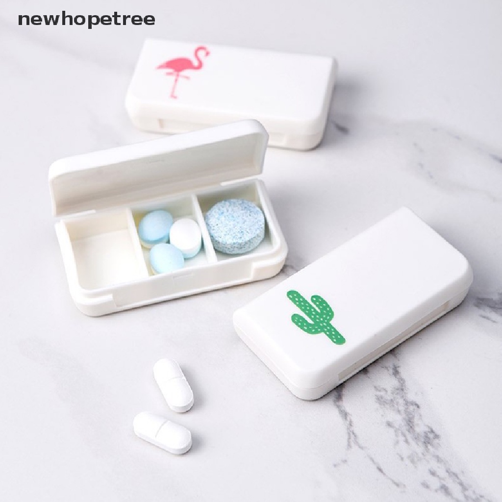 Hộp Đựng Thuốc Mini 3 Ngăn Bằng Nhựa Dễ Thương Tiện Dụng Mang Theo Du Lịch