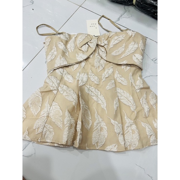 Áo peplum 2 dây xoắn ngực xốp tapta