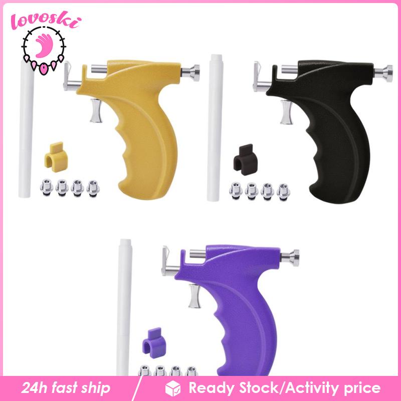 Dụng Cụ Xỏ Khuyên Tai Bằng Thép Không Gỉ Màu Vàng