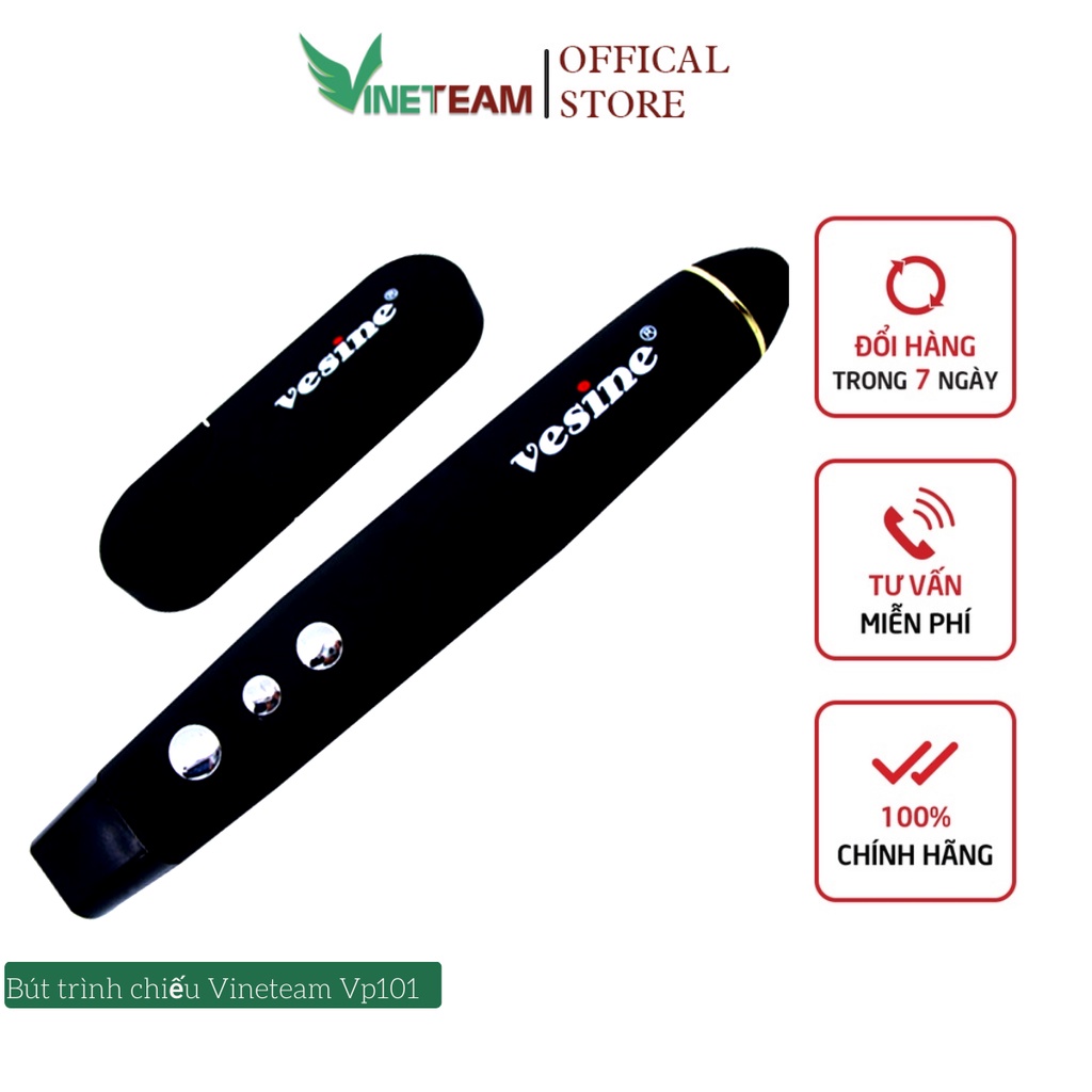 Bút trình chiếu powerpoint Vinetteam Vp101 Hỗ Trợ Giảng Dạy Trình Chiếu Slide -Tặng Bao Da -dc366