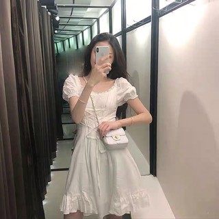 ORDER _ Váy trắng thắt eo tôn dáng nữ tính Ulzzang