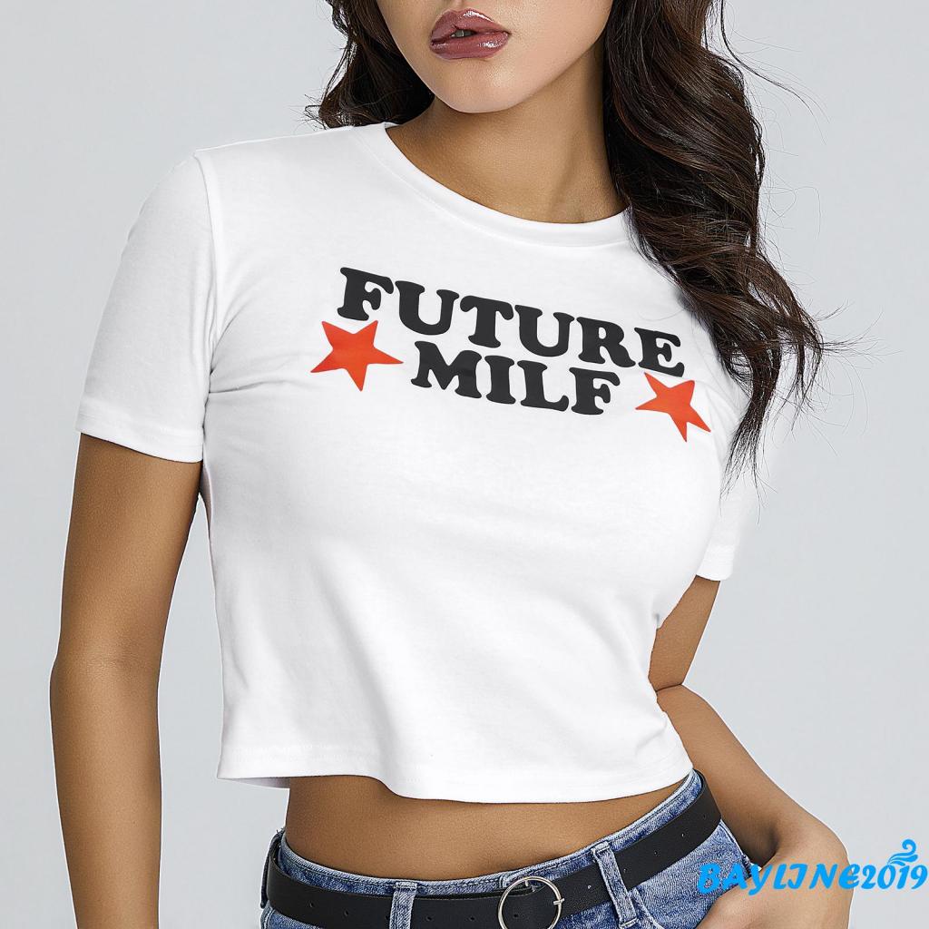 Áo Thun Ngắn Tay In Chữ Phong Cách Punk Đơn Giản Cho Nữ