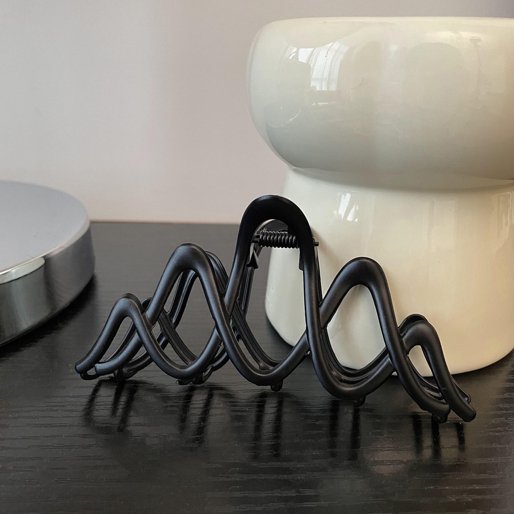 Kẹp Tóc Kim Loại Họa Tiết Gợn Sóng Đơn Giản Cao Cấp Phong Cách Hàn Quốc