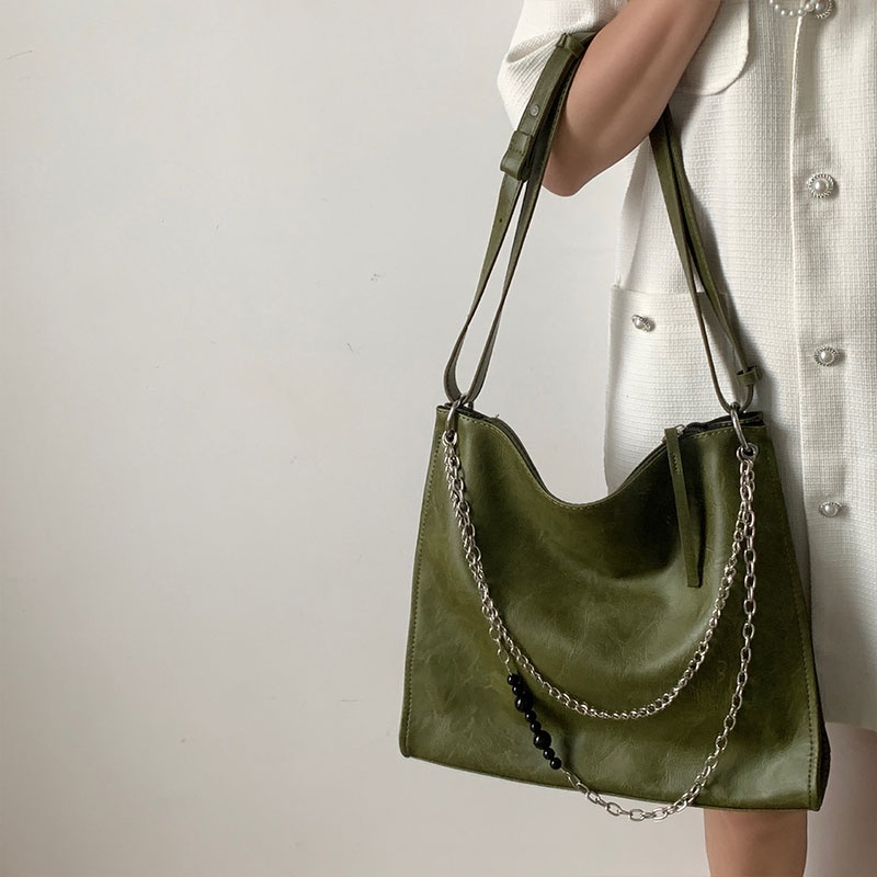 Mischa Túi Đeo Vai Da PU Màu Trơn Sức Chứa Lớn Dễ Phối Đồ Thời Trang Cao Cấp