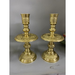 Đôi chân nến bằng đồng vàng nguyên chất 20cm, 30cm, 33cm
