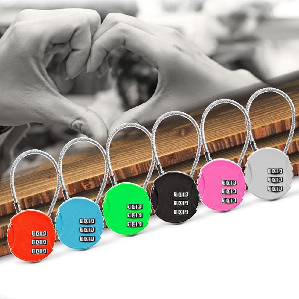 USNOW Ổ Khóa Hành Lý Mini Mật Khẩu Bằng Kim Loại Họa Tiết Hoạt Hình Chống Trộm Đa Năng