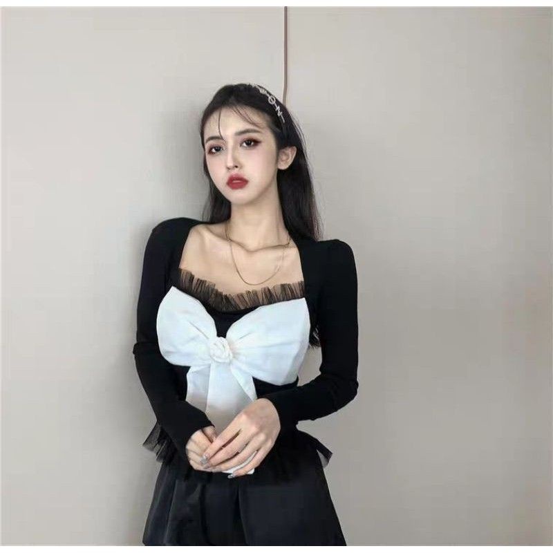 [Order] áo nơ đen - Hàng Quảng Châu