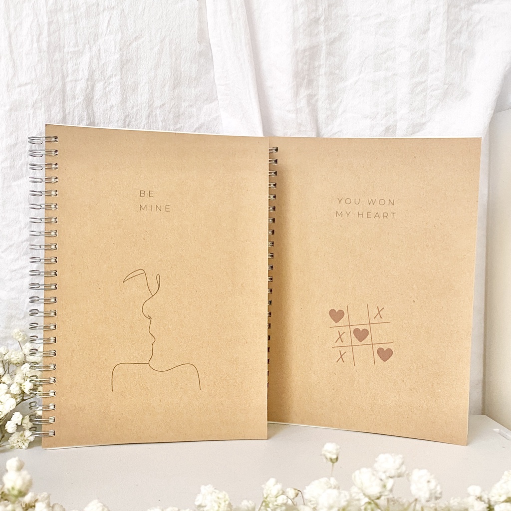 Sổ tay cỡ A5 bìa Kraft in tên cá nhân Tình yêu 120 trang_Guden Stationery