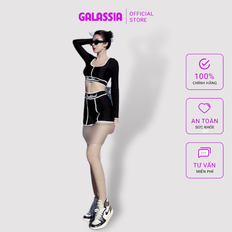 Đồ bơi nữ 2 mảnh bikini kín đáo tắm biển tay dài Badblood du lịch sang chảnh GALASSIA