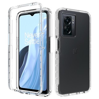 Transparent phone case for oneplus nord n20 se n300 n10 n20 n200 5g one plus 10t 10 pro double protective soft silicone hard back cover anti-knock armor casing
