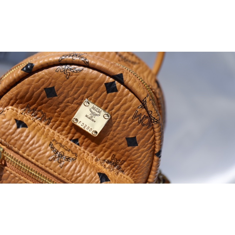 Balo mini M.C.M size mini 18x20cm fullbox chất da dày dặn