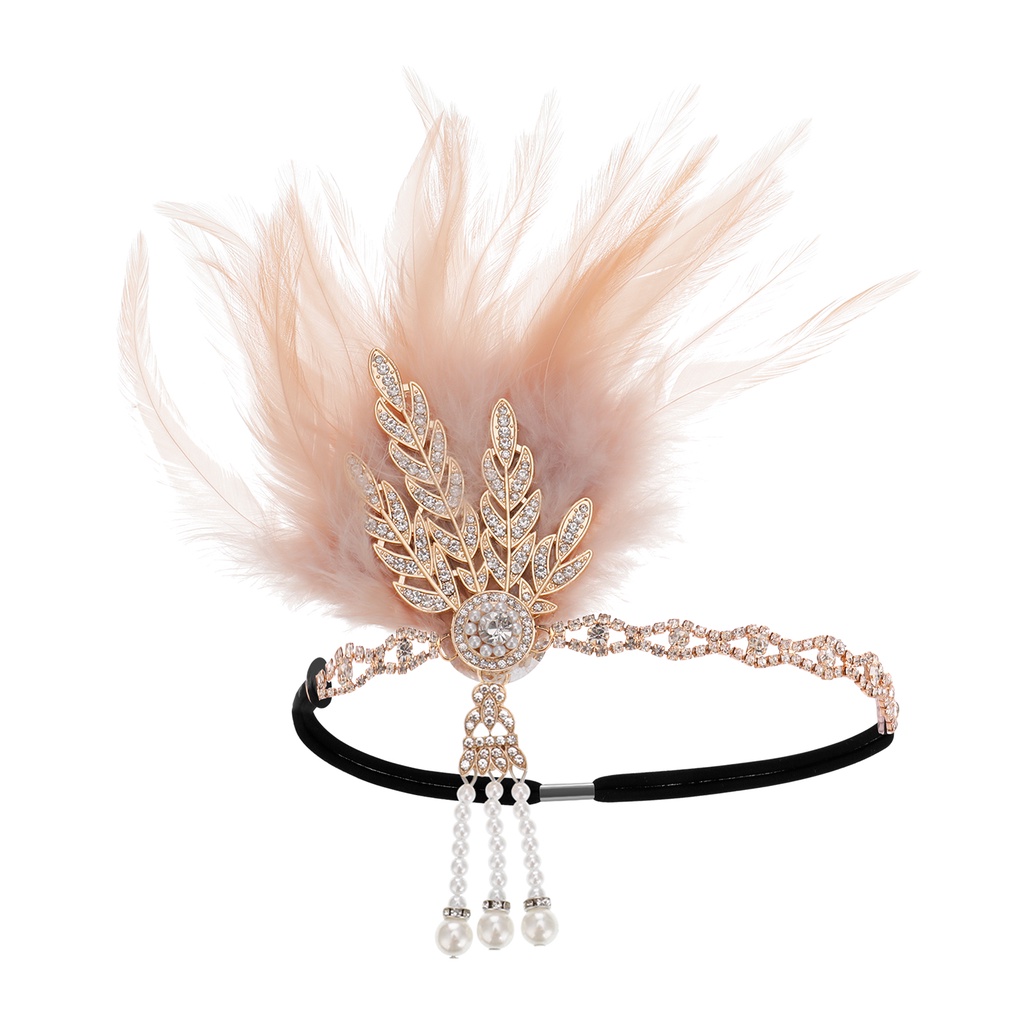 Băng Đô Cài Tóc YGT 1920s Đính Ngọc Trai Giả Thời Trang 20s