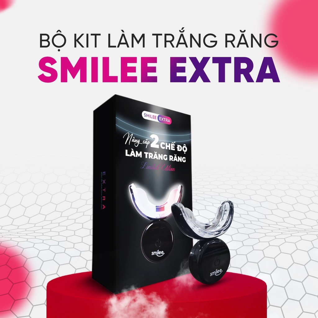 Combo máy tăm nước 360 độ Flossie và bộ kit làm trắng răng Smilee Extra