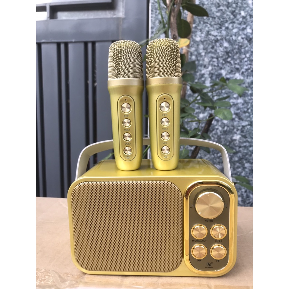 Loa Karaoke Mini YS105/ YS106 Kèm 2 Micro Không Dây