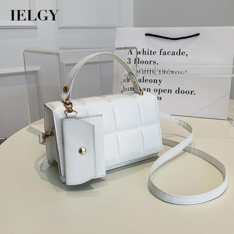 Ielgy niche Túi Đeo Chéo Dạng Nhấn Màu Xanh Lá Chất Lượng Cao Thiết Kế Ấn Tượng Cho Nữ