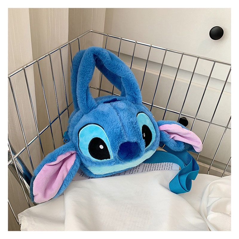 DISNEY Túi Đeo Chéo Hình Stitch Hoạt Hình Nhồi Bông Đáng Yêu Dành Cho Bé Gái