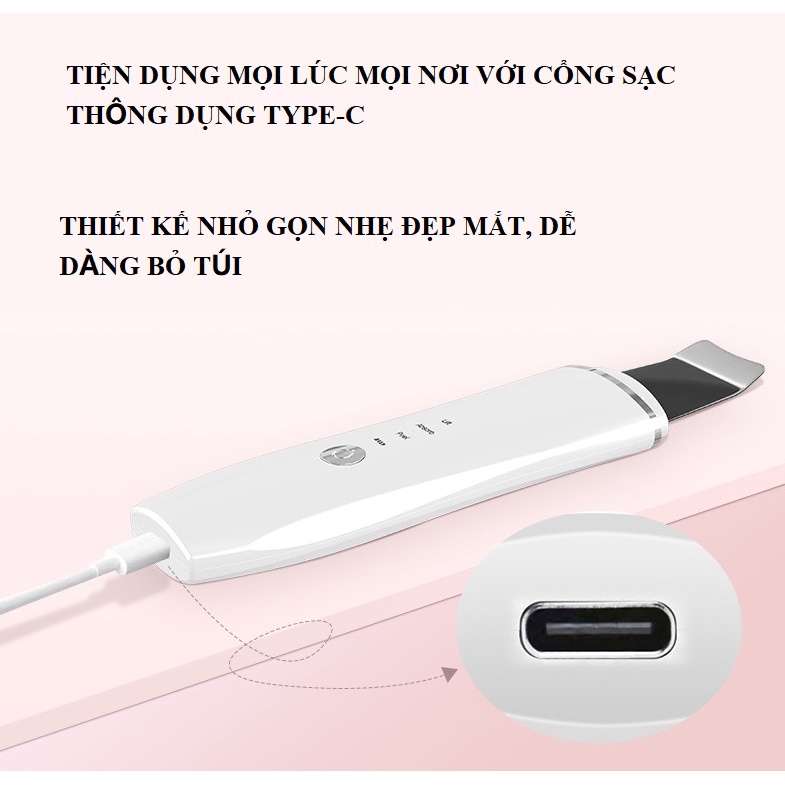 Máy hút mụn đầu đen CK- Máy Cà Da Chết Sủi Da dụng cụ làm sạch lỗ chân lông làm nóng giúp hút mụn cám, mụn đầu đen