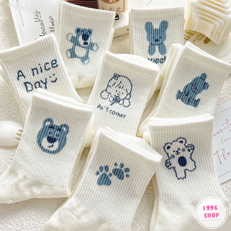 Tất cao cổ, vớ Gấu Dâu Xanh Lotso đáng yêu-M088