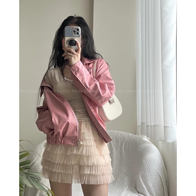 Áo khoác bomber da