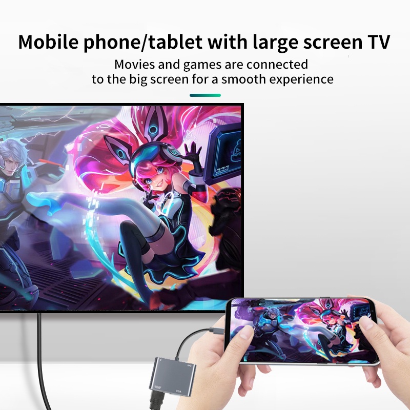 ✨FREESHIP✨  Cáp Chuyển Đổi USB-C Sang HDMI 3 Trong 1 Cáp Chuyển Đổi USB 3.1 Loại C Sang HDMI 4K USB 3.0 USB 3.2