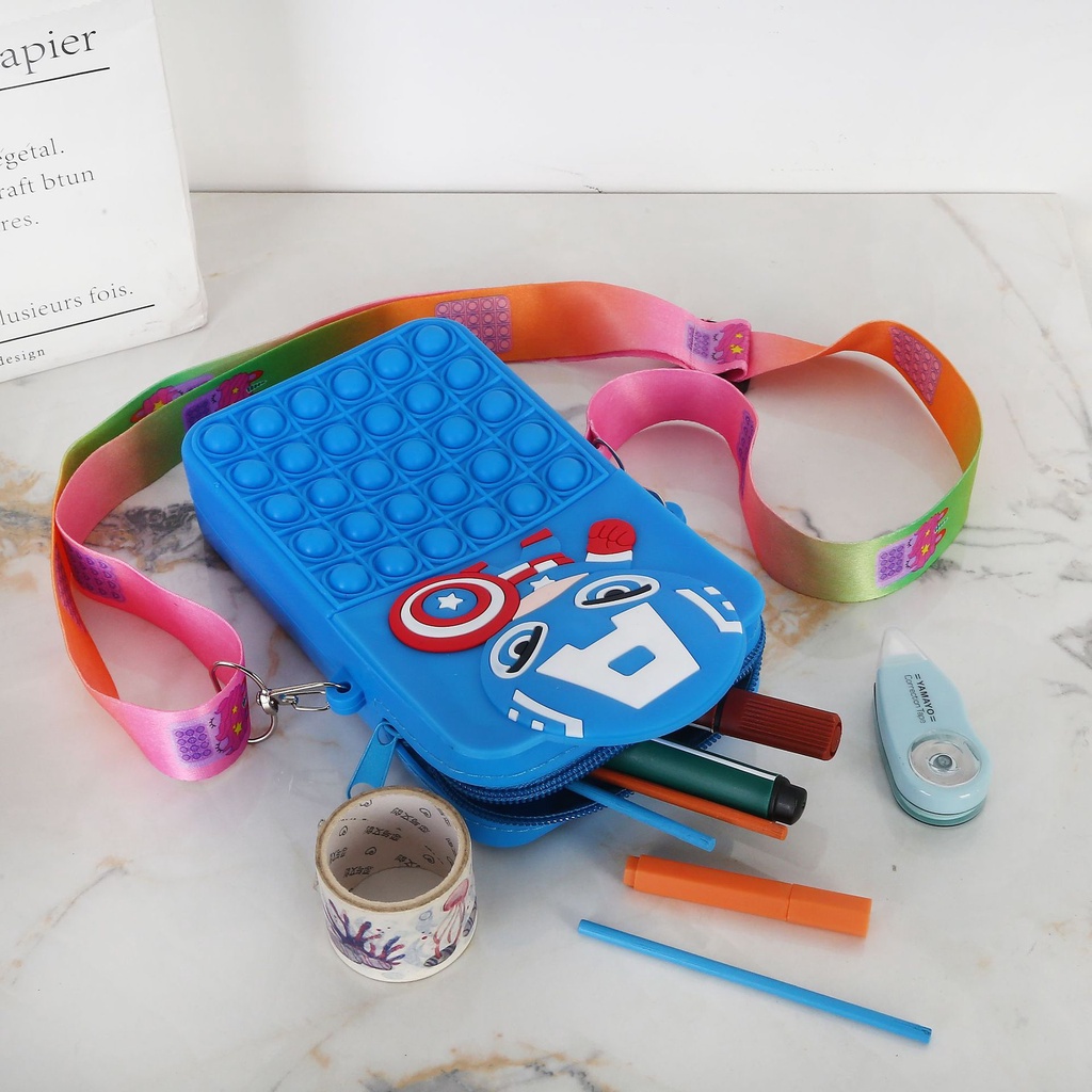 Túi Đeo Chéo Đựng Điện Thoại Bằng Silicon Thời Trang Cho Bé Trai