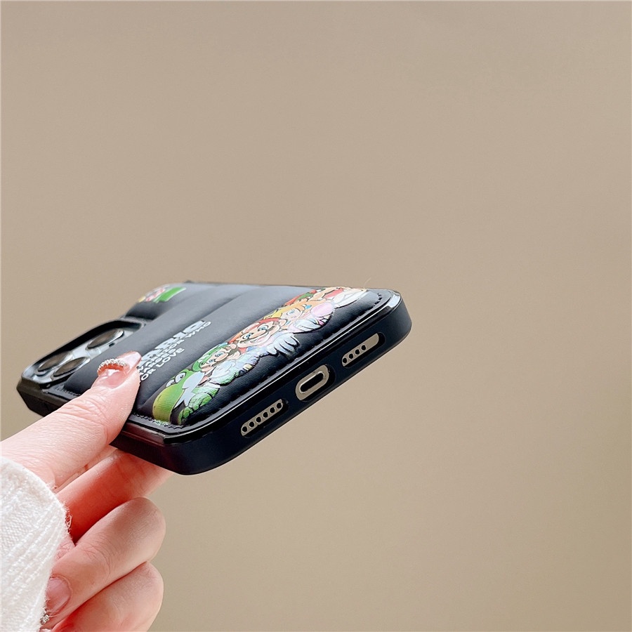Ốp Điện Thoại Cotton Họa Tiết Hoạt Hình Super Mario Cho iphone 14 Pro Max / 14 Plus / 13 Pro Max 12 Pro 11 Pro Max X XS XR