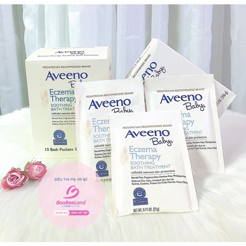 Bột tắm giảm chàm cho bé Aveeno Baby Eczema Therapy Bath Treatment ( Gói lẻ ) - BAABEELAND