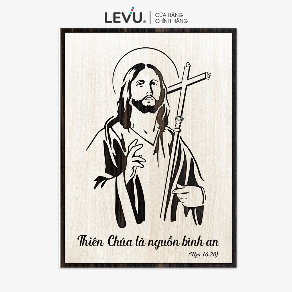Tranh Gỗ Công Giáo LEVU CG06 "Thiên Chúa là bình an"