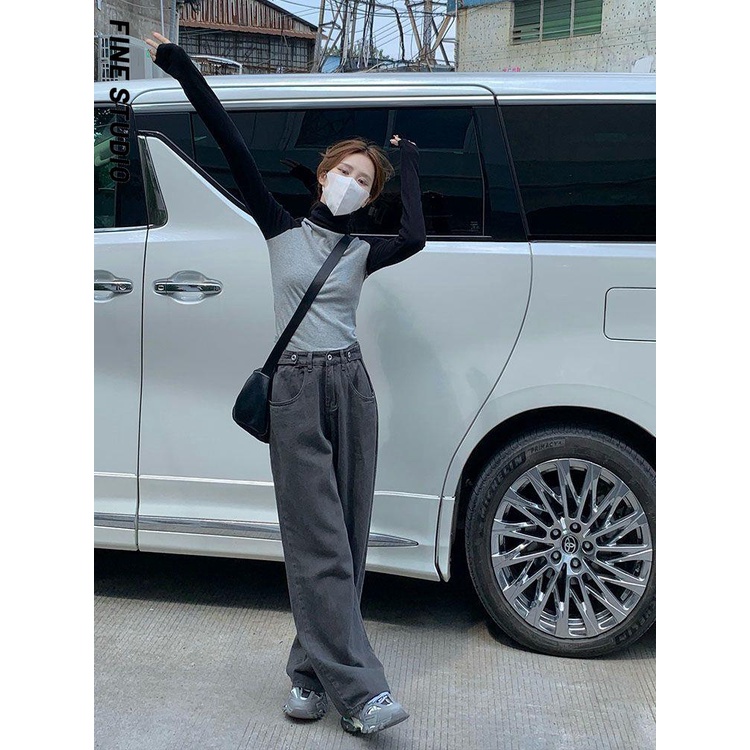 Áo Thun Tay Dài Cổ Lọ Phong Cách Thời Trang Thu Đông Mỹ Hàng Mới Dành Cho Nữ