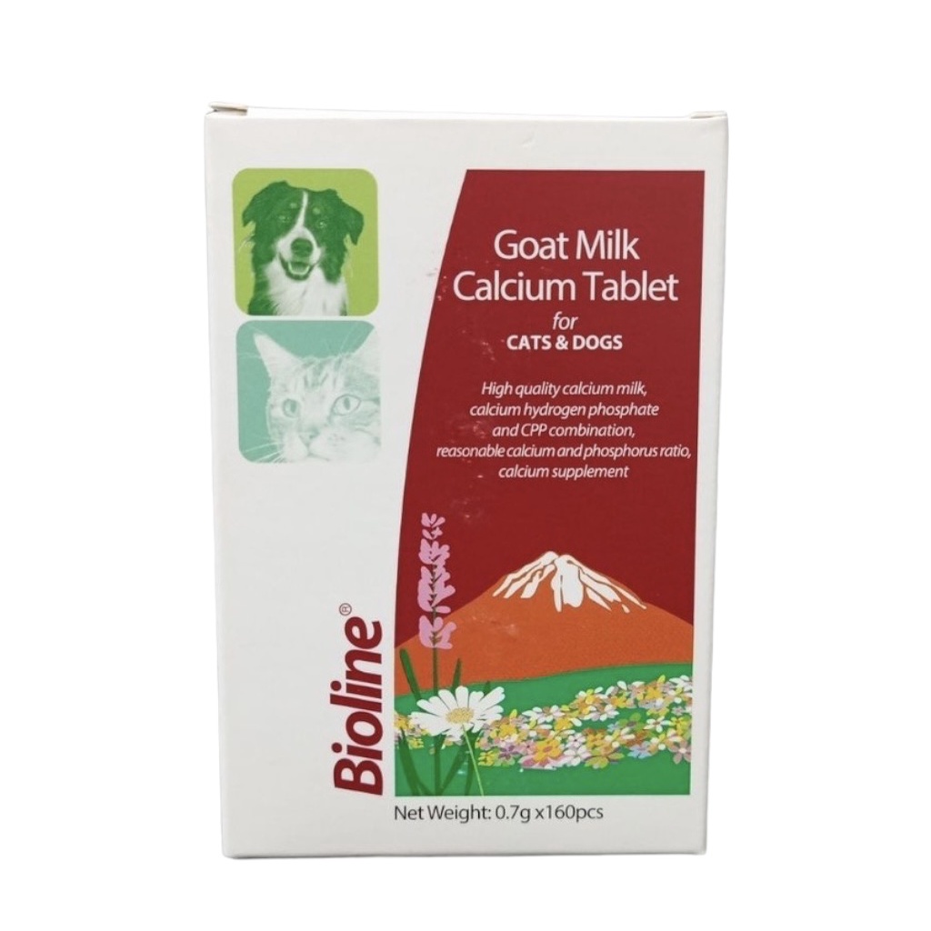 Viên Canxi cho chó mèo Bioline vị sữa dê