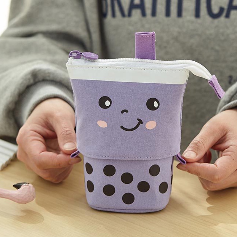 1 Bộ Túi Đựng Bút Hình Ly Trà Sữa Boba Dễ Thương JP5