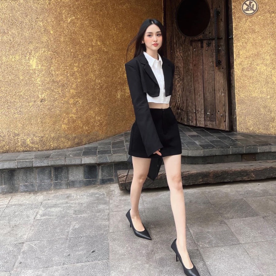 Set Đồ Nữ Thiết Kế 3 Món Áo Vest, Áo Sơ Mi Dáng Croptop Mix Chân Váy Ngắn SB3090 - Vin Store