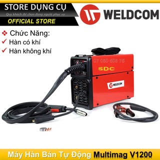 Máy hàn mig bán tự động weldcom multigmag v1200 | máy hàn mig 1 kg cao cấp phạm vi điều chỉnh dòng hàn 40a - 120a