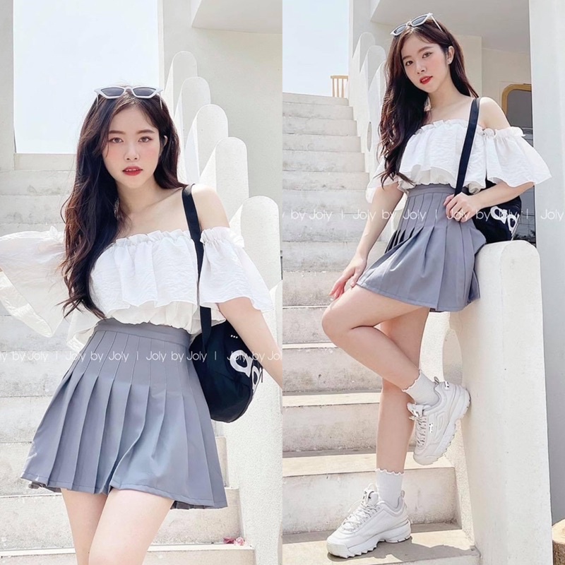 Chân Váy Xếp Ly Ngắn Tennis Skirt JOLY BY JOLY Trơn Big Size Vải Có Độ Co Giãn Nhẹ Giúp Thoải Mái Và Thoáng Mát Khi Mặc