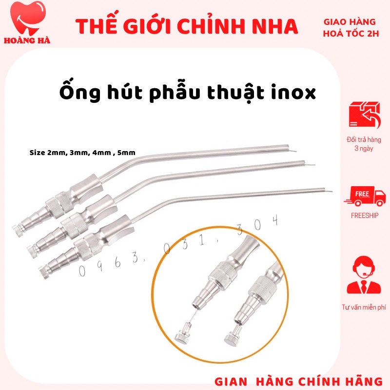 Ống hút phẫu thuật nha khoa ống hút phẫu thật inox