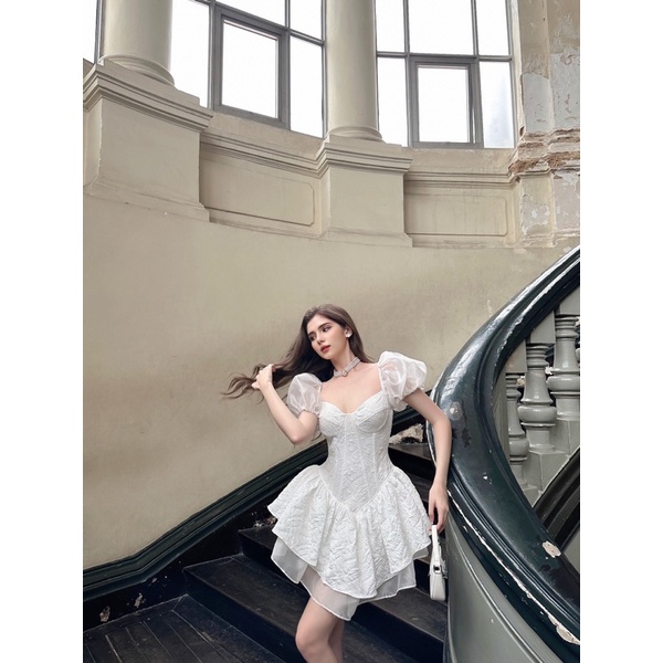 Đầm gấm tay phồng xoè Selina Dress  - Karlotta Concept