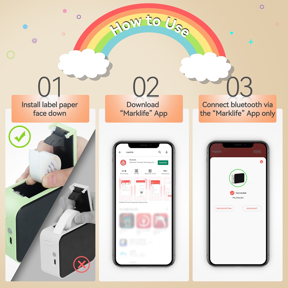 Máy in nhiệt không in mực P15 Máy in nhãn xách tay Bluetooth Máy in nhãn mini không dây với máy cắt Tên mã vạch DIY Nhà sản xuất nhãn giá Máy dán nhãn mini Nhà sản xuất nhãn hiệu Niimbot